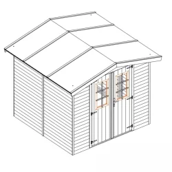 Redskabsskur i elementer &#150; model Br&uuml;gge 4,8 m&sup2; - Slvklasse