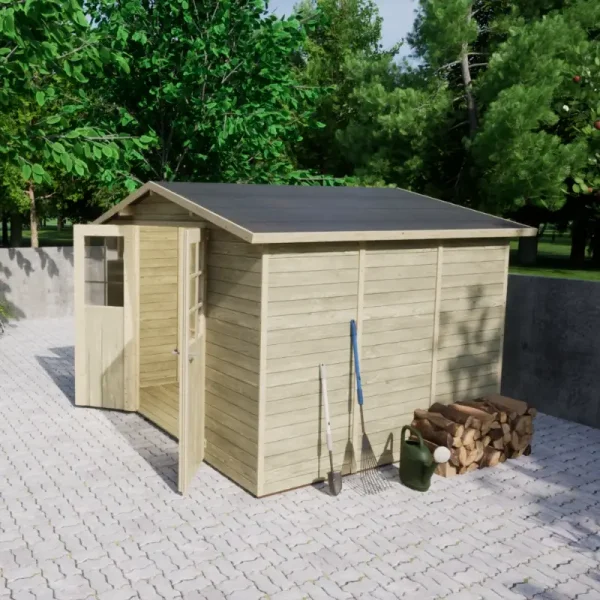 Redskabsskur i elementer &#150; model Br&uuml;gge 6,3 m&sup2; - Slvklasse