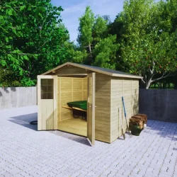 Redskabsskur i elementer &#150; model Br&uuml;gge 6,3 m&sup2; - Slvklasse