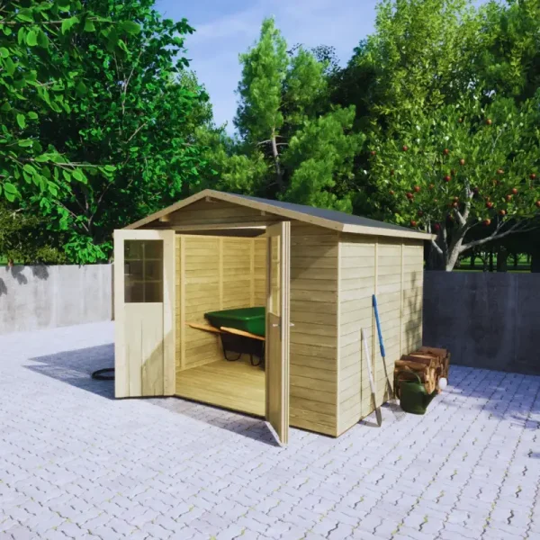 Redskabsskur i elementer &#150; model Br&uuml;gge 6,3 m&sup2; - Slvklasse