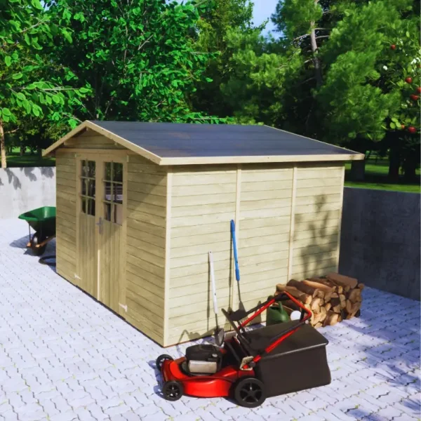 Redskabsskur i elementer &#150; model Br&uuml;gge 6,3 m&sup2; - Slvklasse