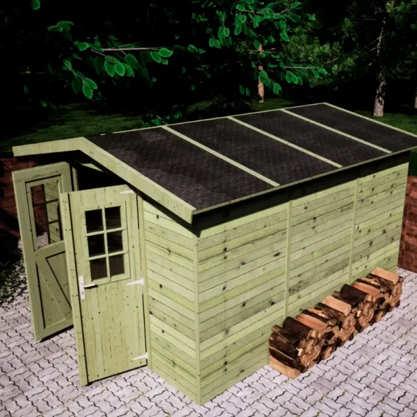 Slvklasse: Redskabsskur i elementer &#150; model Br&uuml;gge 8,5 m&sup2;