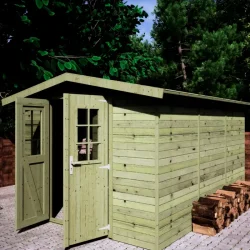 Slvklasse: Redskabsskur i elementer &#150; model Br&uuml;gge 8,5 m&sup2;