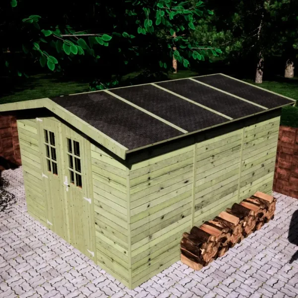 Slvklasse: Redskabsskur i elementer &#150; model Br&uuml;gge 8,5 m&sup2;