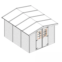 Slvklasse: Redskabsskur i elementer &#150; model Br&uuml;gge 8,5 m&sup2;