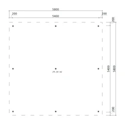 Dobbeltcarport med fladt tag � model �ECO� 540x540 cm