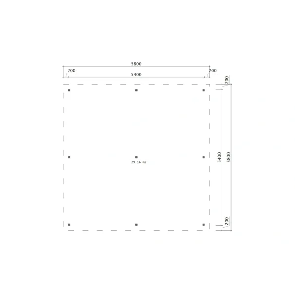 Dobbeltcarport med fladt tag � model �ECO� 540x540 cm