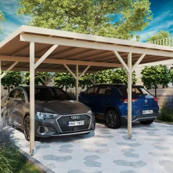 Dobbeltcarport med fladt tag � model �ECO� 540x540 cm