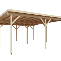Dobbeltcarport med fladt tag � model �ECO� 540x540 cm