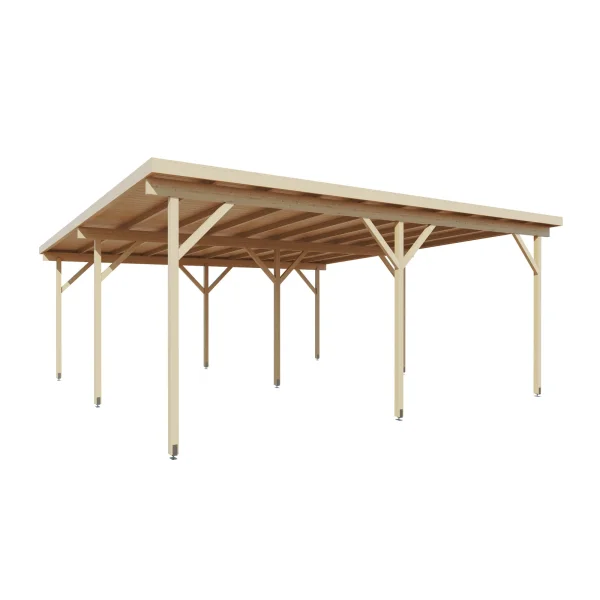 Dobbeltcarport med fladt tag � model �ECO� 540x540 cm