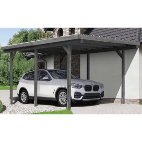 Slvklasse: Jmkiil Standard enkelt carport med fladt tag i gr 303x505cm (BxL)