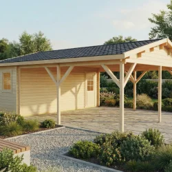Dobbeltcarport med saddeltag � model �RYDER� 575x780 cm inkl. redskabsrum