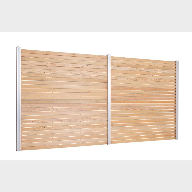 Rhombeprofil systemhegn med alustolper - Guldklasse