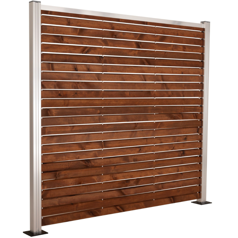 Rhombeprofil systemhegn med alustolper - Guldklasse