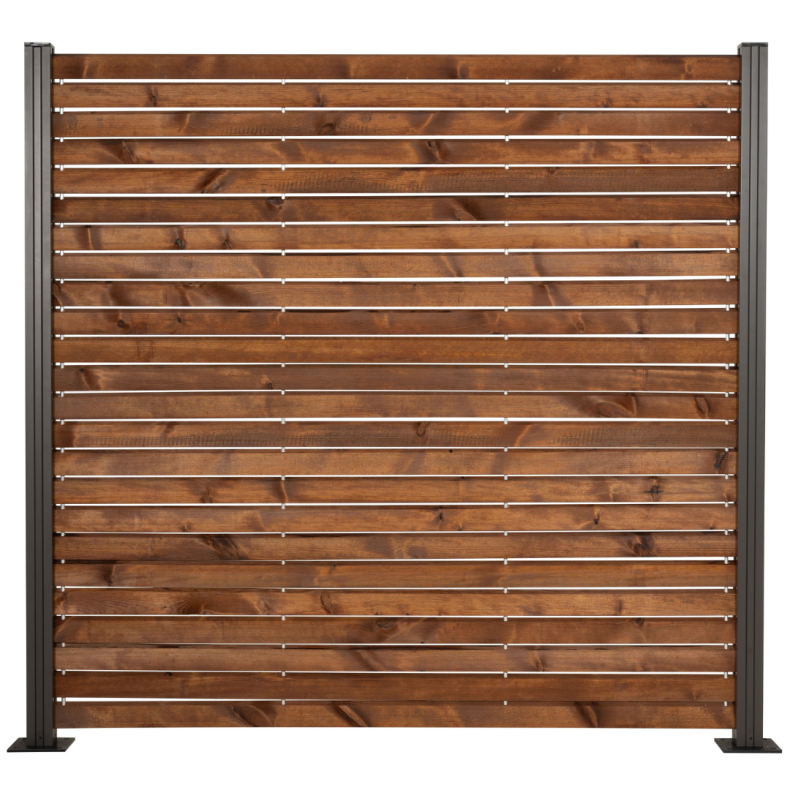 Rhombeprofil systemhegn med alustolper i antracit - Guldklasse