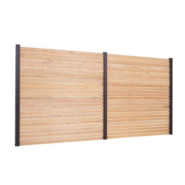 Guldklasse: Gteborg rhombeprofil systemhegn inkl. alustolper i antracit og tilbehr