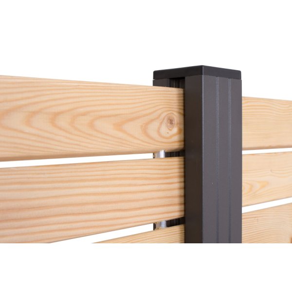 Guldklasse: Gteborg rhombeprofil systemhegn inkl. alustolper i antracit og tilbehr