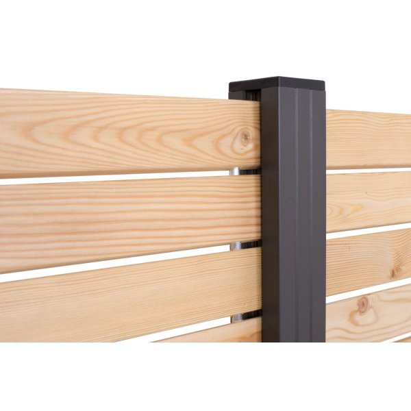 Guldklasse: Gteborg rhombeprofil systemhegn inkl. alustolper i antracit og tilbehr