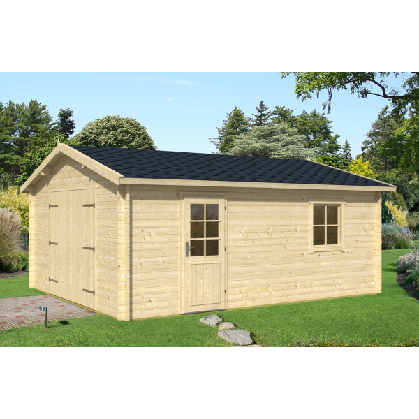 Gram garage med 40mm godstykkelse p 24,7m2 i ubehandlet tr