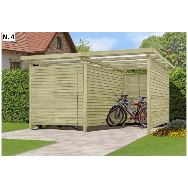 Bravo budget redskabsskure med fladt tag