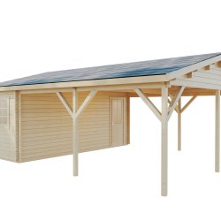 Dobbeltcarport med saddeltag � model �RYDER� 575x780 cm inkl. redskabsrum