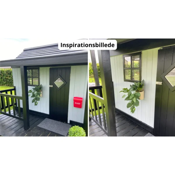 Legehus Ida  klassisk trlegehus i nordisk design gr og hvid