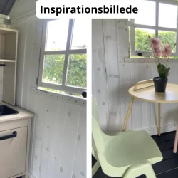 Legehus Ida  klassisk trlegehus i nordisk design gr og hvid