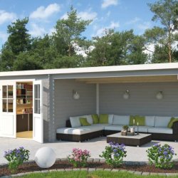 Redskabsskur model Sebbelev 7,8 m&sup2; + udhng 10,76 m&sup2; - Guldklasse