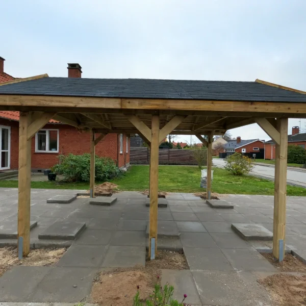 Platinklasse: Hjemsted Premium XL enkeltcarport med saddeltag model "Ivan" 430x500cm (BxL)