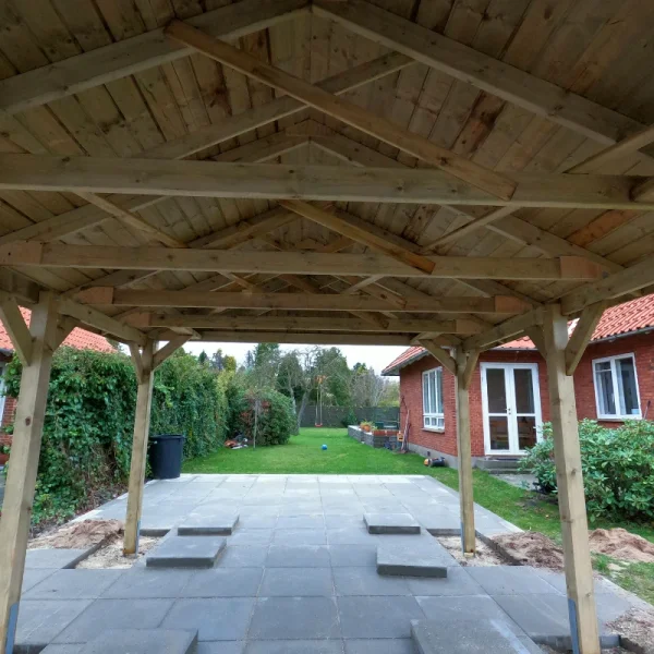 Platinklasse: Hjemsted Premium XL enkeltcarport med saddeltag model "Ivan" 430x500cm (BxL)