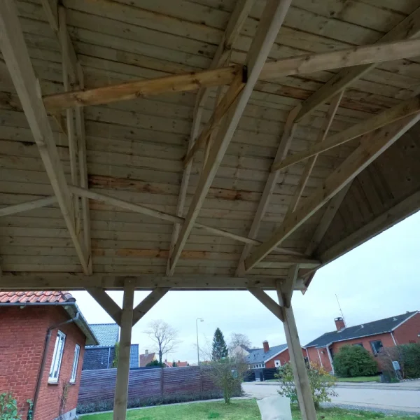 Platinklasse: Hjemsted Premium XL enkeltcarport med saddeltag model "Ivan" 430x500cm (BxL)