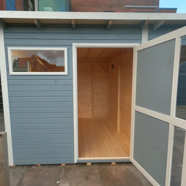 Kassel 2 Set redskabsskur i gr p 5,1m2 + tilbygning