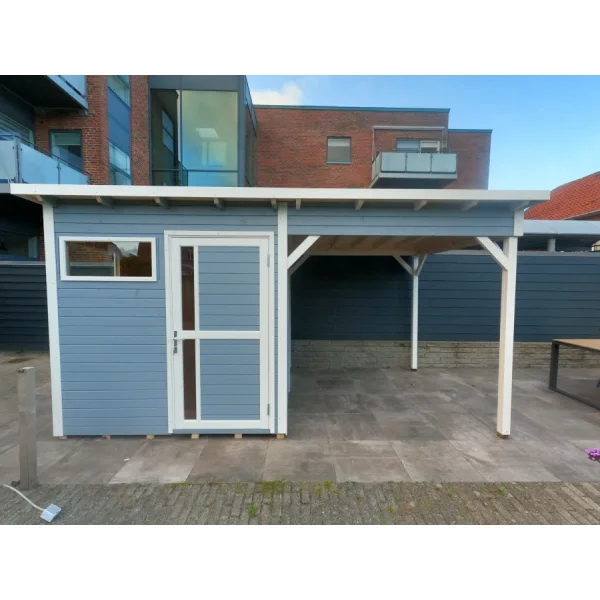 Kassel 2 Set redskabsskur i gr p 5,1m2 + tilbygning