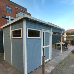 Kassel 2 Set redskabsskur i gr p 5,1m2 + tilbygning