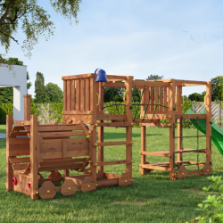 Loco express leget�rn teak farvet med gr�n rutsjebane