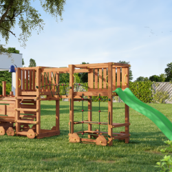 Loco express leget�rn teak farvet med gr�n rutsjebane