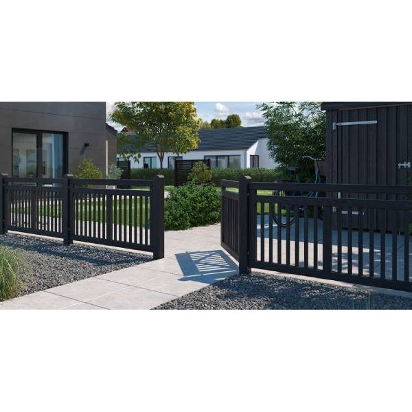 Linea facadehegn i sort 150x80cm (BxH)