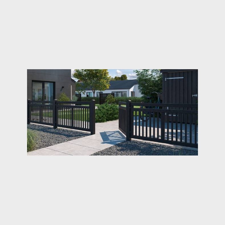 Linea facadehegn i sort 150x80cm (BxH)