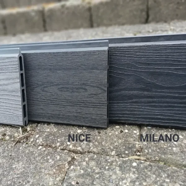 Milano komposithegn med galvaniserede stålstolper - Guldklasse