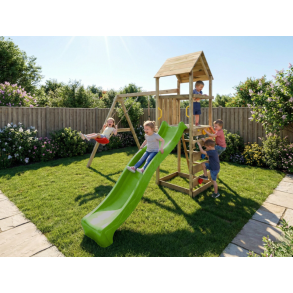 MaxPlay 2.2 leget�rn med to gynges�der, rutsjebane og klatrev�g