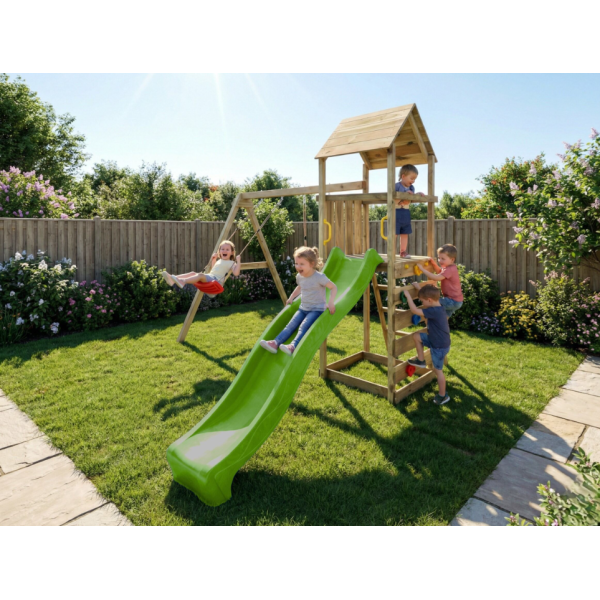 MaxPlay 2.2 leget�rn med to gynges�der, rutsjebane og klatrev�g