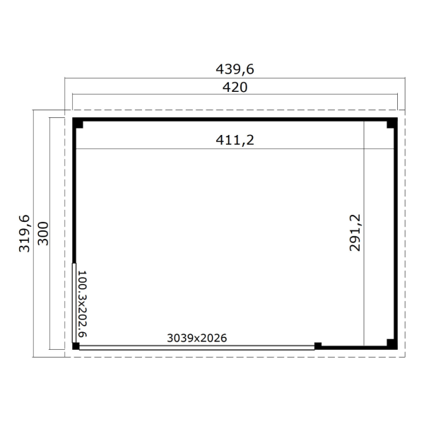 Charnwood model 6 på 12,6m2 i ubehandlet træ