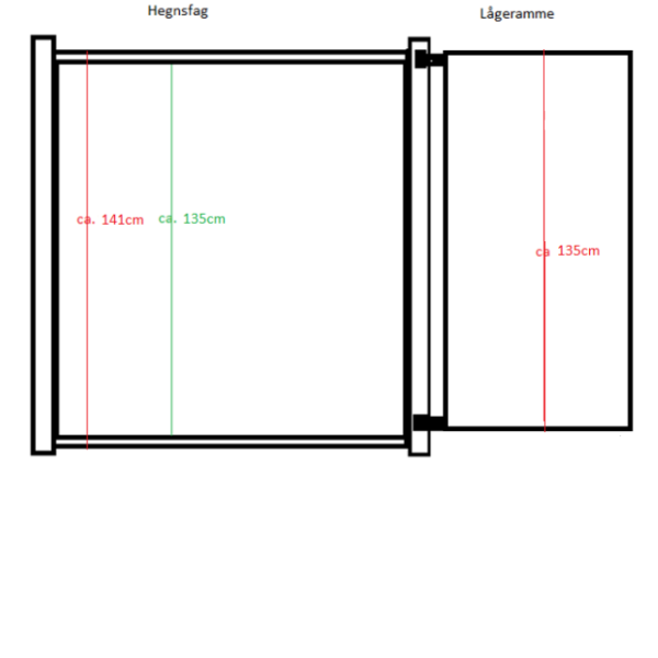 Nice kompositlåge i alu inkl. beslag og stolper 90cm i bredden x den valgte højde