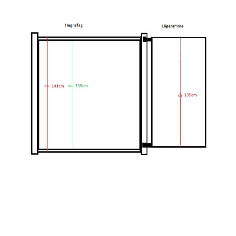 Milano kompositlge i alu inkl. beslag og stolper 90cm i bredden x den valgte hjde