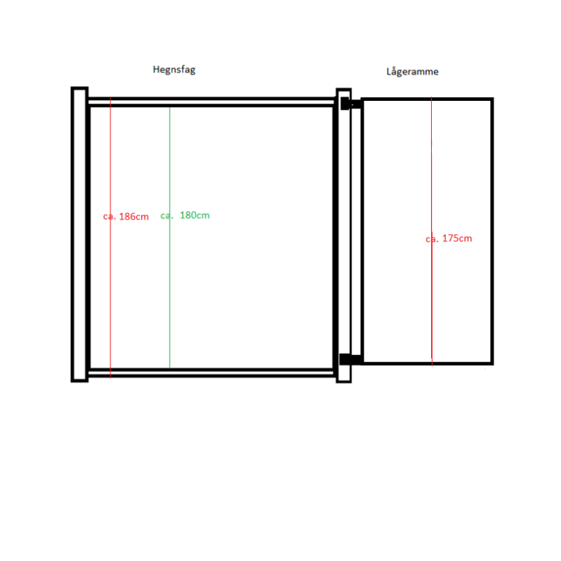 Milano kompositlge i alu antracitfarvet inkl. beslag og stolper 90cm i bredden x den valgte hjde
