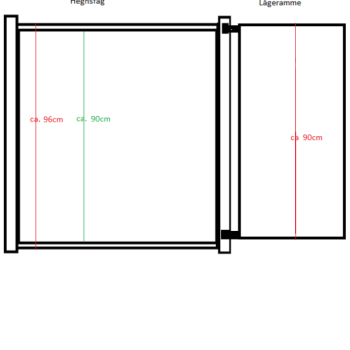 Nice kompositlge i alu inkl. beslag og stolper 90cm i bredden x den valgte hjde