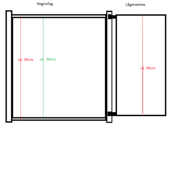 Nice kompositlåge i alu inkl. beslag og stolper 90cm i bredden x den valgte højde