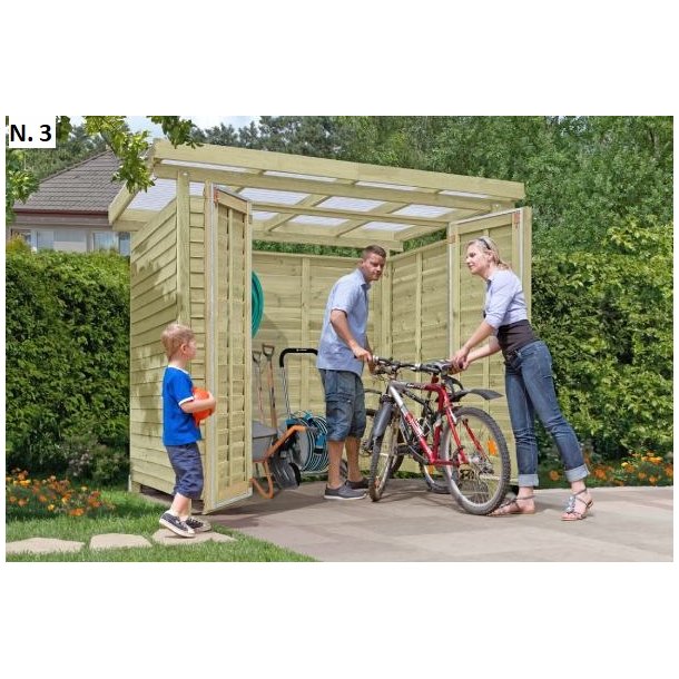 Bravo budget redskabsskure med fladt tag