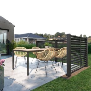 Kyoto hegn i grundmalet sort 160x120cm (BxH)