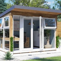 Dominator isoleret hjemmekontor 3,5x2,5m BxD på 8,7m2 - med ekstra vinduer (model 1)